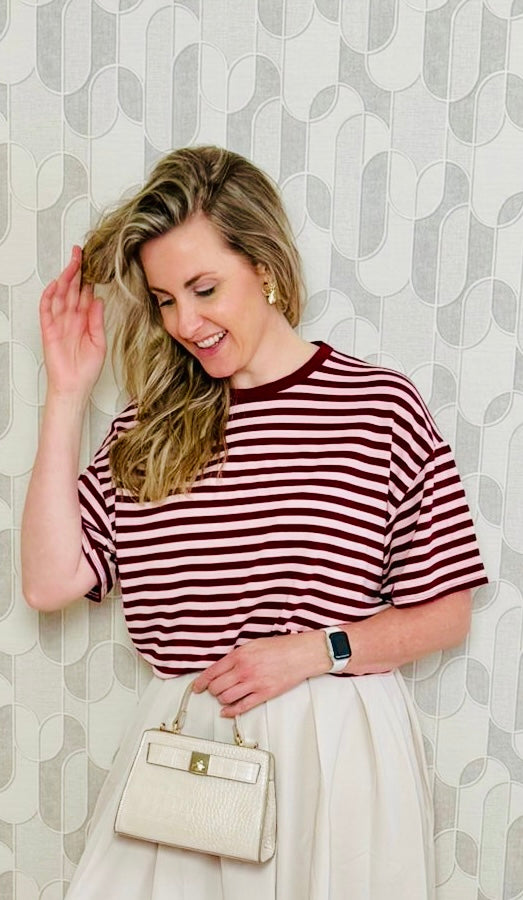 T-shirt korte mouw gestreept